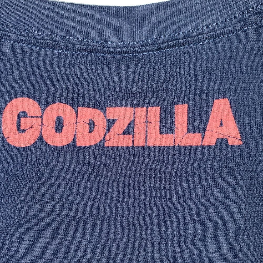 Godzilla Kanagawa Wave Shirt Blue Japanese Ukiyo E Wave Toho Co Gojira Large - Picture 5 of 10